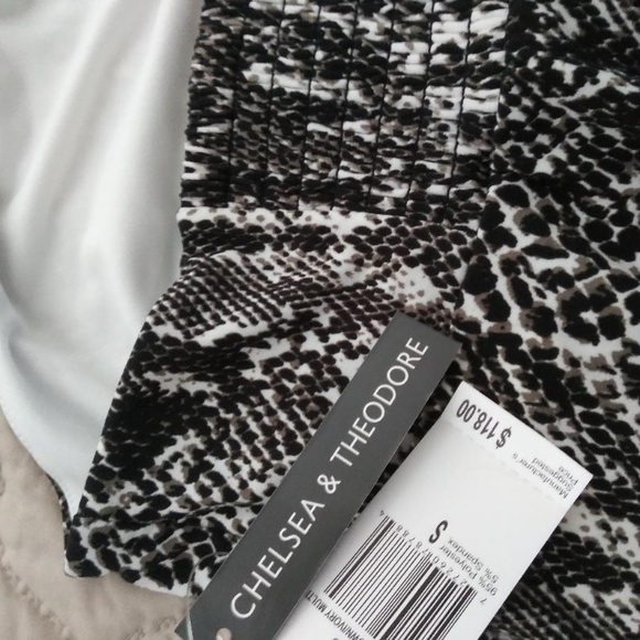 Chelsea & Theodore Womens Maxi Halter Dress Snakeskin Print Beach Resort NWT SM - Picture 3 of 12